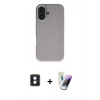 MARSİLYAN™- iPhone 16 Kılıf Zirve Modern Prime - Şeffaf Pasifik Cam Ekran Koruyucu + PVD Metal Kamera Lens - MI