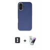 MARSİLYAN™- iPhone 16 Kılıf Zirve Modern Prime - Şeffaf Pasifik Cam Ekran Koruyucu + PVD Metal Kamera Lens - MI