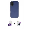 MARSİLYAN™- iPhone 16 Kılıf Zirve Modern Prime - Şeffaf Pasifik Cam Ekran Koruyucu + Bilvis Titan Kamera Lens - PE