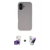 MARSİLYAN™- iPhone 16 Kılıf Zirve Modern Prime - Şeffaf Pasifik Cam Ekran Koruyucu + Bilvis Titan Kamera Lens - PE