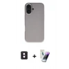 MARSİLYAN™- iPhone 16 Kılıf Zirve Modern Prime - Şeffaf Pasifik Cam Ekran Koruyucu + PVD Metal Kamera Lens - PE