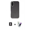 MARSİLYAN™- iPhone 16 Kılıf Zirve Modern Prime - Şeffaf Pasifik Cam Ekran Koruyucu + PVD Metal Kamera Lens - PE