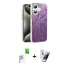 MARSİLYAN™- iPhone 16 Kılıf Zirve Modern Prime - Şeffaf Pasifik Cam Ekran Koruyucu + Raze Metal Kamera Lens - BZ