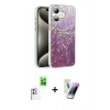 MARSİLYAN™- iPhone 16 Kılıf Zirve Modern Prime - Şeffaf Pasifik Cam Ekran Koruyucu + Raze Metal Kamera Lens - BZ