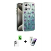 MARSİLYAN™- iPhone 16 Kılıf Zirve Modern Prime - Şeffaf Pasifik Cam Ekran Koruyucu + Raze Metal Kamera Lens - BZ