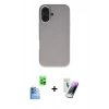 MARSİLYAN™- iPhone 16 Kılıf Zirve Modern Prime - Şeffaf Pasifik Cam Ekran Koruyucu + Raze Metal Kamera Lens - LT