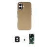 MARSİLYAN™- iPhone 16 Kılıf Zirve Modern Prime - Siyah 360 Mat Full Body Arka Koruyucu + PVD Metal Kamera Lens - PE