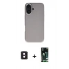 MARSİLYAN™- iPhone 16 Kılıf Zirve Modern Prime - Siyah 360 Mat Full Body Arka Koruyucu + PVD Metal Kamera Lens - PE