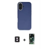 MARSİLYAN™- iPhone 16 Kılıf Zirve Modern Prime - Siyah 360 Mat Full Body Arka Koruyucu + PVD Metal Kamera Lens - PE