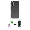 MARSİLYAN™- iPhone 16 Kılıf Zirve Modern Prime - Siyah 360 Mat Full Body Arka Koruyucu + Raze Metal Kamera Lens - PE