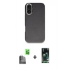 MARSİLYAN™- iPhone 16 Kılıf Zirve Modern Prime - Siyah 360 Mat Full Body Arka Koruyucu + Raze Metal Kamera Lens - SH