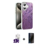 MARSİLYAN™- iPhone 16 Kılıf Zirve Modern Prime - Siyah 3D Antistatik Hayalet Cam Ekran Koruyucu + Bilvis Titan Kamera Lens - PE