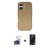 MARSİLYAN™- iPhone 16 Kılıf Zirve Modern Prime - Siyah 3D Antistatik Hayalet Cam Ekran Koruyucu + Bilvis Titan Kamera Lens - YL