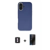 MARSİLYAN™- iPhone 16 Kılıf Zirve Modern Prime - Siyah 3D Antistatik Hayalet Cam Ekran Koruyucu + PVD Metal Kamera Lens - PE