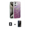 MARSİLYAN™- iPhone 16 Kılıf Zirve Modern Prime - Siyah 3D Antistatik Hayalet Cam Ekran Koruyucu + PVD Metal Kamera Lens - MI