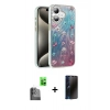MARSİLYAN™- iPhone 16 Kılıf Zirve Modern Prime - Siyah 3D Antistatik Hayalet Cam Ekran Koruyucu + Raze Metal Kamera Lens - SH