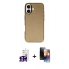 MARSİLYAN™- iPhone 16 Kılıf Zirve Modern Prime - Siyah 3D Antistatik Mat Seramik Nano Ekran Koruyucu + Bilvis Titan Kamera Lens - SH