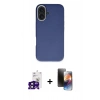 MARSİLYAN™- iPhone 16 Kılıf Zirve Modern Prime - Siyah 3D Antistatik Mat Seramik Nano Ekran Koruyucu + Bilvis Titan Kamera Lens - SH