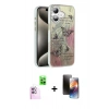 MARSİLYAN™- iPhone 16 Kılıf Zirve Modern Prime - Siyah 3D Antistatik Mat Seramik Nano Ekran Koruyucu + Raze Metal Kamera Lens - PE