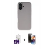 MARSİLYAN™- iPhone 16 Kılıf Zirve Modern Prime - Siyah 3D Antistatik Mat Seramik Nano Ekran Koruyucu + Bilvis Titan Kamera Lens - PE