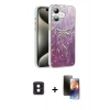 MARSİLYAN™- iPhone 16 Kılıf Zirve Modern Prime - Siyah 3D Antistatik Mat Seramik Nano Ekran Koruyucu + PVD Metal Kamera Lens - PE
