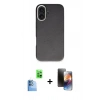 MARSİLYAN™- iPhone 16 Kılıf Zirve Modern Prime - Siyah 3D Antistatik Mat Seramik Nano Ekran Koruyucu + Raze Metal Kamera Lens - LT