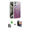 MARSİLYAN™- iPhone 16 Kılıf Zirve Modern Prime - Siyah 3D Antistatik Mat Seramik Nano Ekran Koruyucu + Raze Metal Kamera Lens - SH