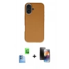 MARSİLYAN™- iPhone 16 Kılıf Zirve Modern Prime - Siyah 3D Antistatik Mat Seramik Nano Ekran Koruyucu + Raze Metal Kamera Lens - LT