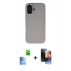 MARSİLYAN™- iPhone 16 Kılıf Zirve Modern Prime - Siyah 3D Antistatik Mat Seramik Nano Ekran Koruyucu + Raze Metal Kamera Lens - LT