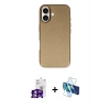 MARSİLYAN™- iPhone 16 Kılıf Zirve Modern Prime - Siyah 3D Antistatik Seramik Nano Ekran Koruyucu + Bilvis Titan Kamera Lens - GS