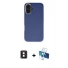 MARSİLYAN™- iPhone 16 Kılıf Zirve Modern Prime - Siyah 3D Antistatik Seramik Nano Ekran Koruyucu + PVD Metal Kamera Lens - PE