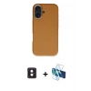 MARSİLYAN™- iPhone 16 Kılıf Zirve Modern Prime - Siyah 3D Antistatik Seramik Nano Ekran Koruyucu + PVD Metal Kamera Lens - PE