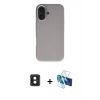 MARSİLYAN™- iPhone 16 Kılıf Zirve Modern Prime - Siyah 3D Antistatik Seramik Nano Ekran Koruyucu + PVD Metal Kamera Lens - PE
