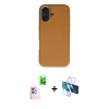 MARSİLYAN™- iPhone 16 Kılıf Zirve Modern Prime - Siyah 3D Antistatik Seramik Nano Ekran Koruyucu + Raze Metal Kamera Lens - PE