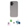 MARSİLYAN™- iPhone 16 Kılıf Zirve Modern Prime - Siyah 3D Antistatik Seramik Nano Ekran Koruyucu + Raze Metal Kamera Lens - PE