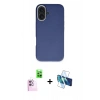 MARSİLYAN™- iPhone 16 Kılıf Zirve Modern Prime - Siyah 3D Antistatik Seramik Nano Ekran Koruyucu + Raze Metal Kamera Lens - PE