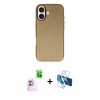 MARSİLYAN™- iPhone 16 Kılıf Zirve Modern Prime - Siyah 3D Antistatik Seramik Nano Ekran Koruyucu + Raze Metal Kamera Lens - PE