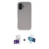 MARSİLYAN™- iPhone 16 Kılıf Zirve Modern Prime - Siyah 3D Antistatik Seramik Nano Ekran Koruyucu + Bilvis Titan Kamera Lens - SH