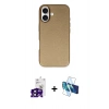 MARSİLYAN™- iPhone 16 Kılıf Zirve Modern Prime - Siyah 3D Antistatik Seramik Nano Ekran Koruyucu + Bilvis Titan Kamera Lens - SH