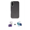 MARSİLYAN™- iPhone 16 Kılıf Zirve Modern Prime - Siyah 3D Antistatik Seramik Nano Ekran Koruyucu + Bilvis Titan Kamera Lens - SH