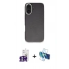 MARSİLYAN™- iPhone 16 Kılıf Zirve Modern Prime - Siyah 3D Antistatik Seramik Nano Ekran Koruyucu + Bilvis Titan Kamera Lens - YL