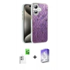 MARSİLYAN™- iPhone 16 Kılıf Zirve Modern Prime - Siyah Bilvis 5in1 3D Magic Cam Ekran Koruyucu + Beyaz Raze Metal Kamera Lens