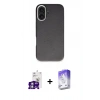 MARSİLYAN™- iPhone 16 Kılıf Zirve Modern Prime - Siyah Bilvis 5in1 3D Magic Cam Ekran Koruyucu + Bilvis Titan Kamera Lens - GS