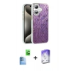 MARSİLYAN™- iPhone 16 Kılıf Zirve Modern Prime - Siyah Bilvis 5in1 3D Magic Cam Ekran Koruyucu + Lacivert Raze Metal Kamera Lens