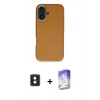 MARSİLYAN™- iPhone 16 Kılıf Zirve Modern Prime - Siyah Bilvis 5in1 3D Magic Cam Ekran Koruyucu + PVD Metal Kamera Lens - PE