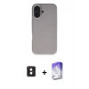 MARSİLYAN™- iPhone 16 Kılıf Zirve Modern Prime - Siyah Bilvis 5in1 3D Magic Cam Ekran Koruyucu + PVD Metal Kamera Lens - PE