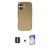 MARSİLYAN™- iPhone 16 Kılıf Zirve Modern Prime - Siyah Bilvis 5in1 3D Magic Cam Ekran Koruyucu + PVD Metal Kamera Lens - YL