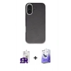 MARSİLYAN™- iPhone 16 Kılıf Zirve Modern Prime - Siyah Bilvis 5in1 5D Magic Hayalet Cam Ekran Koruyucu + Bilvis Titan Kamera Lens - GS