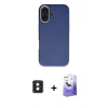 MARSİLYAN™- iPhone 16 Kılıf Zirve Modern Prime - Siyah Bilvis 5in1 5D Magic Hayalet Cam Ekran Koruyucu + PVD Metal Kamera Lens - PE
