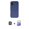 MARSİLYAN™- iPhone 16 Kılıf Zirve Modern Prime - Siyah Bilvis 5in1 5D Magic Hayalet Cam Ekran Koruyucu + PVD Metal Kamera Lens - MI